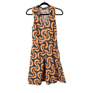 ModCloth Rainbow Swirl Retro Sleeveless Fit & Flare Dress Size 8